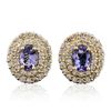 Image 1 : 14KT Yellow Gold 1.40ctw Tanzanite and Diamond Earrings