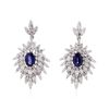 Image 1 : 14KT White Gold 1.86ctw Sapphire and Diamond Earrings