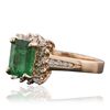 Image 2 : 14KT Rose Gold 1.91ct Emerald and Diamond Ring
