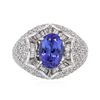 Image 1 : 18KT White Gold 2.51ct Tanzanite and Diamond Ring