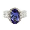 Image 1 : 14KT Two-Tone Gold 3.41ct Tanzanite and Diamond Ring