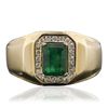 Image 1 : 14KT Yellow Gold 1.45ct Emerald and Diamond Ring
