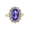 Image 1 : 14KT Yellow Gold 2.67ct Tanzanite and Diamond Ring