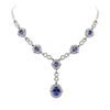 Image 1 : 14KT White Gold 14.01ctw Tanzanite and Diamond Necklace