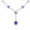 Image 2 : 14KT White Gold 14.01ctw Tanzanite and Diamond Necklace