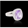 Image 2 : 14KT White Gold 3.00ct Amethyst and Diamond Ring