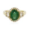 Image 1 : 14KT Yellow Gold 2.08ct Emerald and Diamond Ring