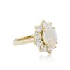 Image 2 : 14KT Yellow Gold 1.48ct Opal and Diamond Ring
