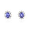 Image 1 : 14KT White Gold 5.82ctw Tanzanite and Diamond Earrings