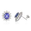 Image 2 : 14KT White Gold 5.82ctw Tanzanite and Diamond Earrings
