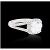 Image 2 : 14KT White Gold 1.43ct Aquamarine and Diamond Ring
