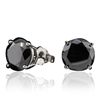 Image 2 : 14KT White Gold 5.74ctw Black Diamond Earrings