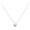 Image 1 : 14KT White Gold Pearl and Diamond Pendant With Chain