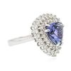 Image 2 : 14KT White Gold 4.56ct Tanzanite and Diamond Ring