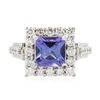Image 1 : 18KT White Gold 2.81ct Tanzanite and Diamond Ring