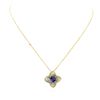Image 1 : 14KT Yellow Gold 2.62ct Tanzanite and Diamond Pendant with Chain