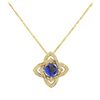 Image 2 : 14KT Yellow Gold 2.62ct Tanzanite and Diamond Pendant with Chain