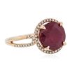 Image 2 : 14KT Rose Gold 6.13ct Ruby and Diamond Ring