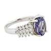 Image 2 : 14KT White Gold 3.73ct Tanzanite and Diamond Ring
