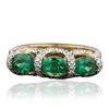 Image 1 : 14KT Yellow Gold 1.24ct Emerald and Diamond Ring