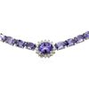 Image 2 : 14KT White Gold 37.95ctw Tanzanite and Diamond Necklace