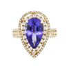 Image 1 : 14KT Yellow Gold 3.38ct Tanzanite and Diamond Ring