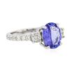 Image 2 : 14KT White Gold 1.75ct Tanzanite and Diamond Ring