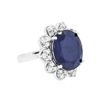 Image 2 : 14KT White Gold 11.61ct Sapphire and Diamond Ring
