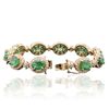 Image 3 : 14KT Yellow Gold 17.40ctw Emerald and Diamond Bracelet