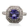 Image 1 : 14KT White Gold 1.68ct Tanzanite and Diamond Ring