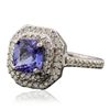 Image 2 : 14KT White Gold 1.68ct Tanzanite and Diamond Ring