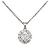 Image 2 : 14KT White Gold 0.93ctw Diamond Pendant With Chain