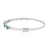 Image 2 : 14KT White Gold 1.74ctw Emerald and Diamond Bangle Bracelet