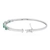 Image 3 : 14KT White Gold 1.74ctw Emerald and Diamond Bangle Bracelet