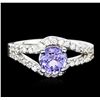 Image 1 : 14KT White Gold 1.04ct Tanzanite and Diamond Ring