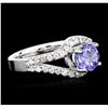 Image 2 : 14KT White Gold 1.04ct Tanzanite and Diamond Ring