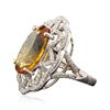 Image 2 : 14KT White Gold 10.91ct Citrine and Diamond Ring