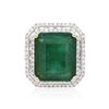 Image 1 : 14KT White Gold 14.17ct Emerald and Diamond Ring