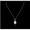 Image 1 : 14KT White Gold 0.77ctw Diamond Pendant With Chain