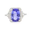Image 1 : 14KT White Gold 3.34ct Tanzanite and Diamond Ring