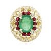 Image 1 : 14KT Yellow Gold 3.89ct Emerald, Ruby and Diamond Ring