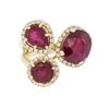 Image 1 : 14KT Yellow Gold 7.81ctw Ruby and Diamond Ring