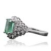 Image 2 : 14KT White Gold 1.52ct Emerald and Diamond Ring