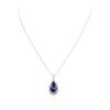 Image 1 : 18KT White Gold 8.69ct Tanzanite and Diamond Pendant With Chain