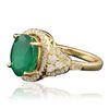 Image 2 : 14KT Yellow Gold 3.25ct Emerald and Diamond Ring