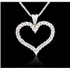 Image 2 : 14KT White Gold 1.17ctw Diamond Heart Pendant With Chain