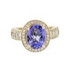Image 1 : 14KT Yellow Gold 3.08ct Tanzanite and Diamond Ring