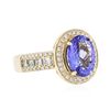 Image 2 : 14KT Yellow Gold 3.08ct Tanzanite and Diamond Ring