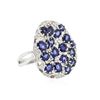 Image 2 : 14KT White Gold 6.56ctw Sapphire and Diamond Ring