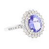 Image 2 : 14KT White Gold 1.61ct Tanzanite and Diamond Ring